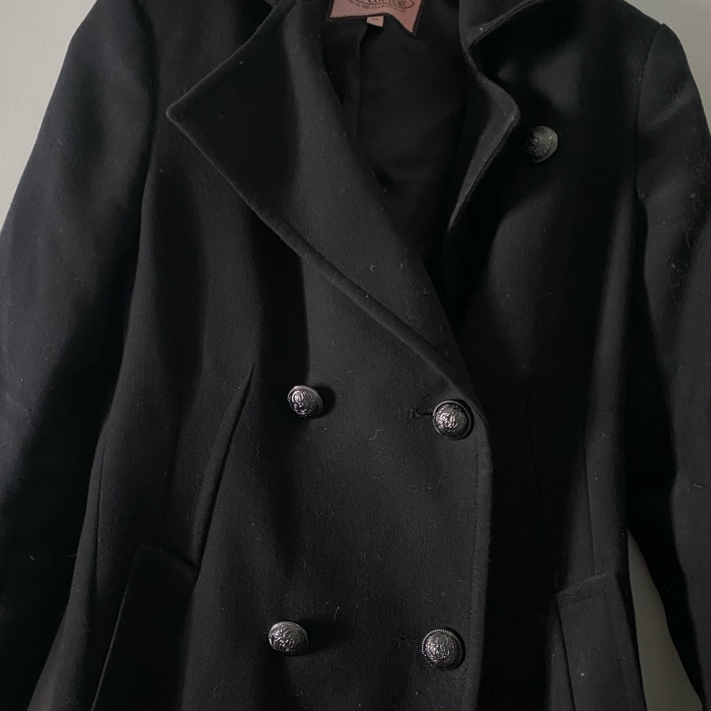 𝅺juicy Couture Belted  100% Wool Coat M - Picture 4 of 8